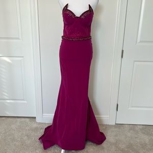 Purple Strapless gown